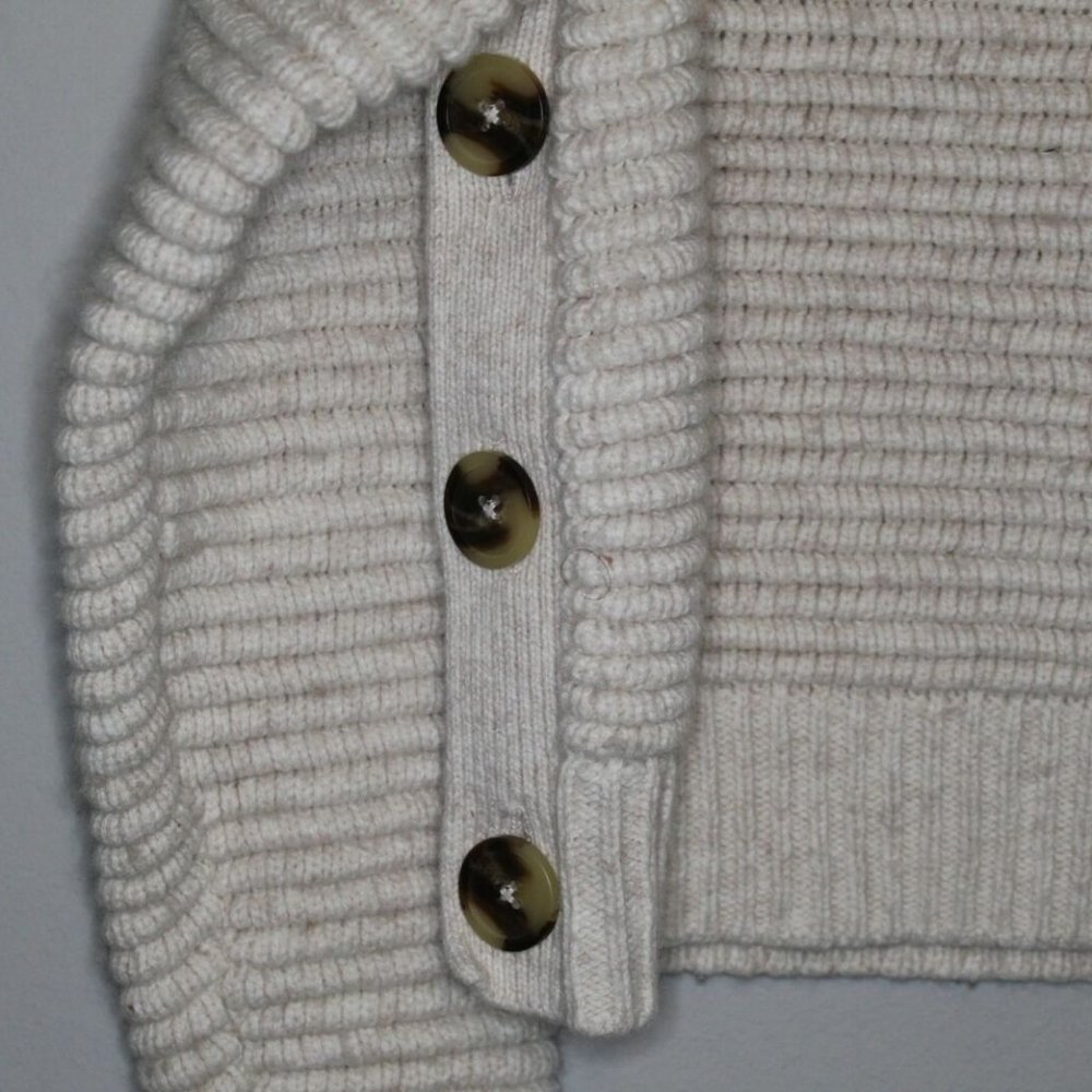 Madewell Side Button Wool Cotton Turtleneck K5807 Sweater Oatmeal XS H10285 - Picture 5 of 12